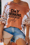 Never Better Tie-Dye Hollow-Out Knit Top