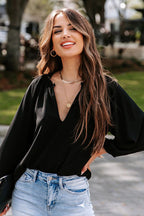 Enternally Bold V-Neck Long Sleeve Top