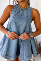 Irresistible Days Medium Wash Denim Sleeveless Set