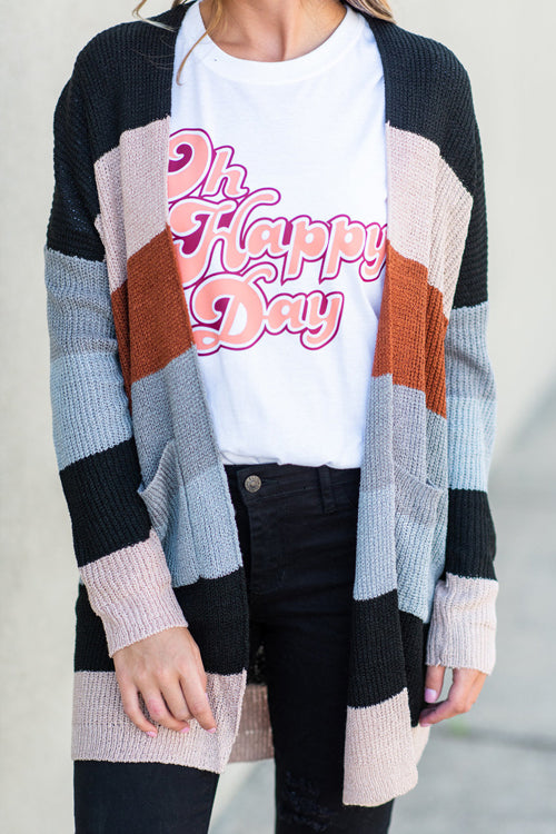 Rainbow Muse Striped Knit Cardigan