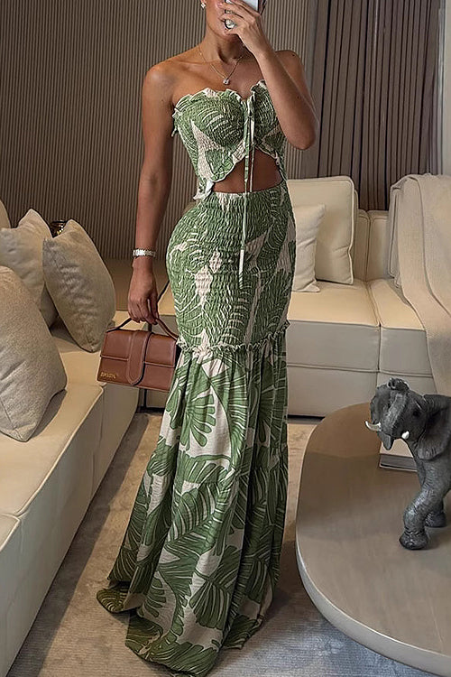 Incredible Affection Cutout Print Maxi Dress
