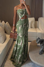 Incredible Affection Cutout Print Maxi Dress