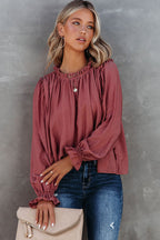 Promised Playful Spirit Ruffled Cotton Long Sleeve Top