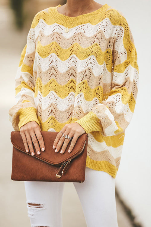 You Are My Golden Glow Bright Yellow Stripe Sweater