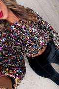 Striking Charmer Sequin Cropped Top