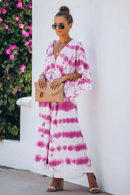 Unforgettable Tie-Dye Button Up Maxi Dress
