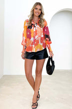 Elevate The Moment Print Button Down Long Sleeve Top