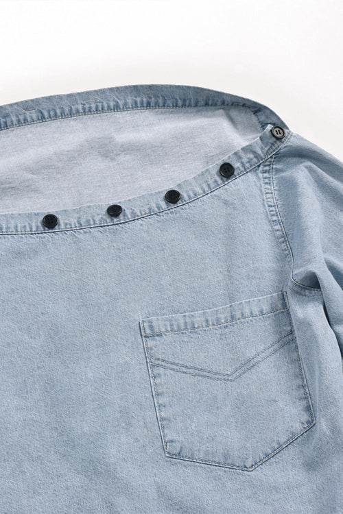 Today's Mood Off Shouldr Denim Top