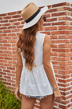 Reverie Lace Up Floral Embroidered Top