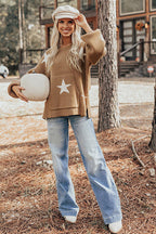 Now Is The Time Khaki Star Knit Sweater