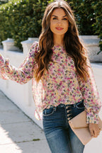 Extra Charming Floral Printed Smocked Top