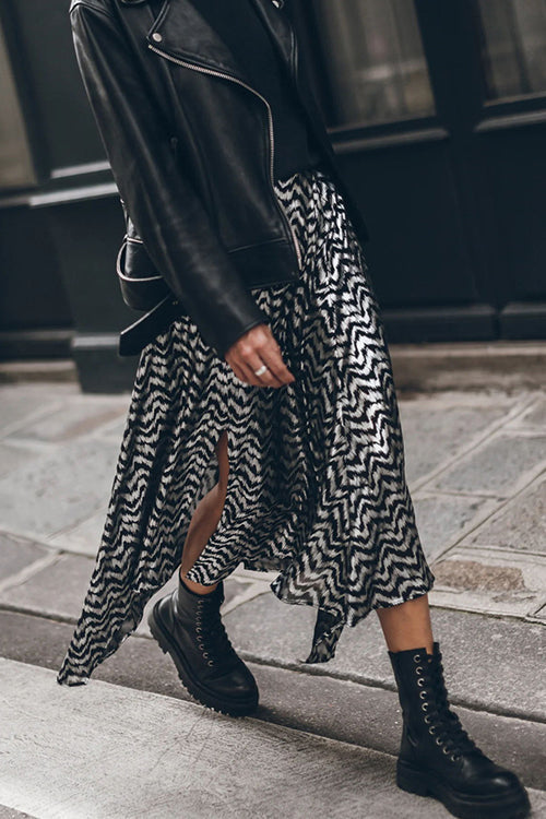 Fashionable Muse Irregular Cut Midi Skirt