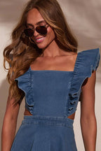Summer Muse Medium Wash Denim Mini Dress