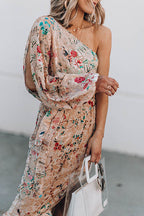 Keep It Charming Floral One-Shoulder Midi Dress