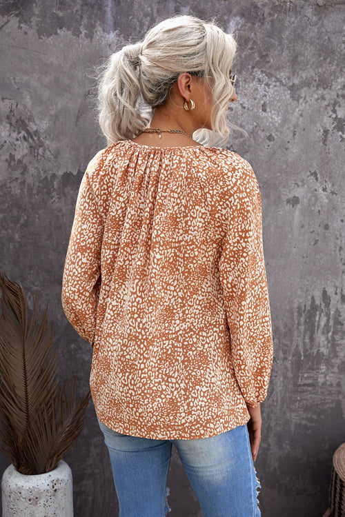 Charming Wishes Boho Print Long Sleeve Top