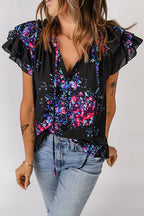 A True Radiance Boho Print Short Sleeve Top