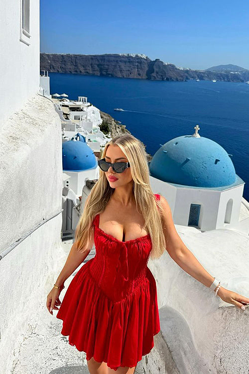 Summer Reverie Tie-Back Lace Mini Dress