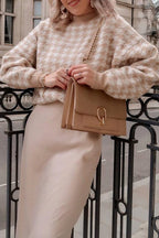 Warmed Up Houndstooth Knit Sweater