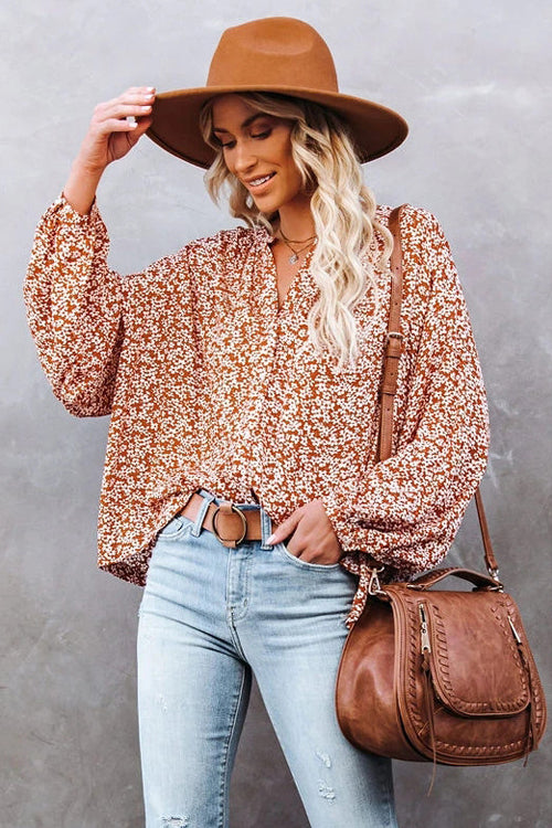 In The Spotlight Shivering Printes Long Sleeve Top