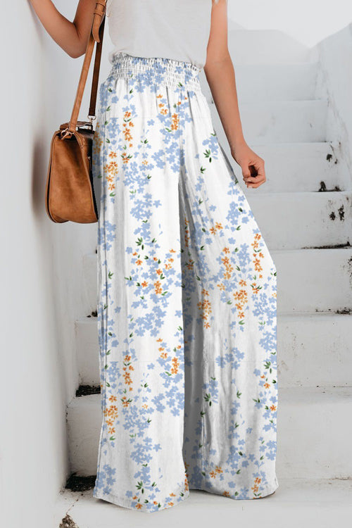 Taking a Vacation Wide Leg Smocked Pants