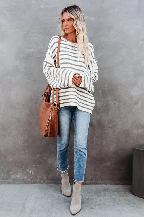 Wonder And Charm Striped Knit Sweater