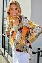 Radiance And Brains Print Long Sleeve Top