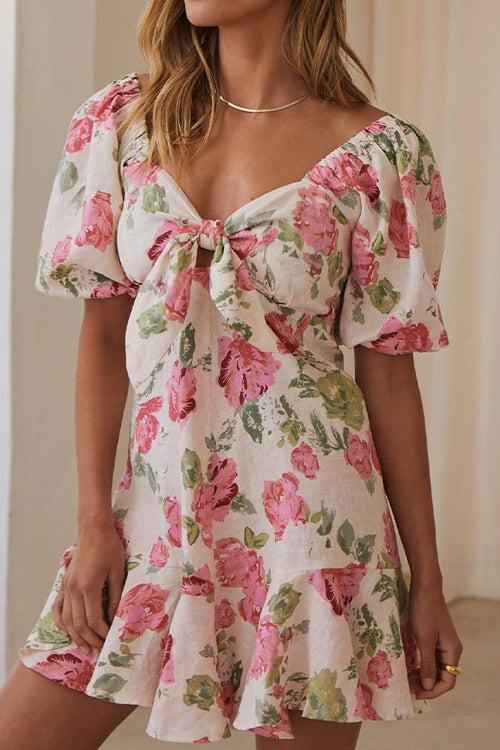 Enduring Romance Rose Print Mini Dress