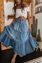Real Muse Denim Maxi Skirt