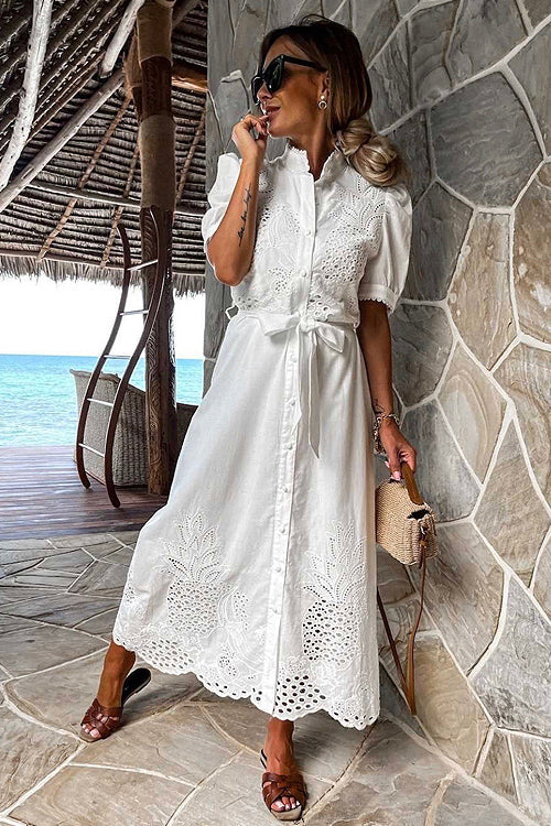 Impeccably Refined Embroidery Maxi Dress