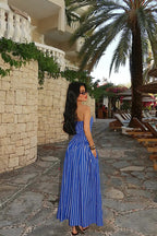 Exceptional Moments Sleeveless Striped Maxi Dress