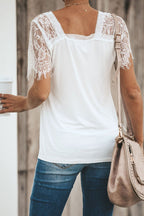 Imagine Me Without You Lace Shoulder Tee