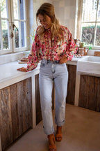 Always With Affection Floral Print Long Sleeve Top
