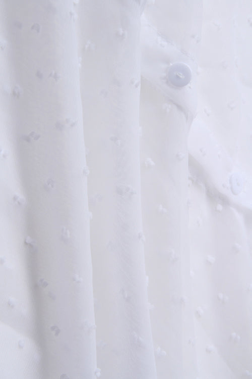 Affection is Enough Puff Sleeve Dot Chiffon Shirt