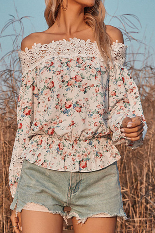 Hot Muse Summer Printed Lace Top
