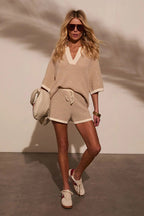 Daily Outing Striped Knit Set