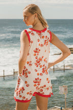 Charming Aesthetic Print Sleeveless Mini Dress