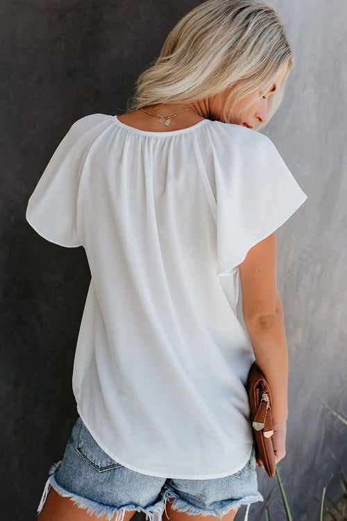 Delightful Like Me Ruffle Short Sleeve Top