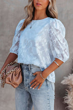 Try Me Out Textured Half Sleeve Top