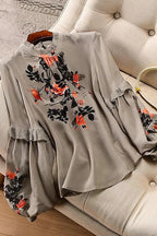 Affection Of Love Story Print Statement Sleeve Top