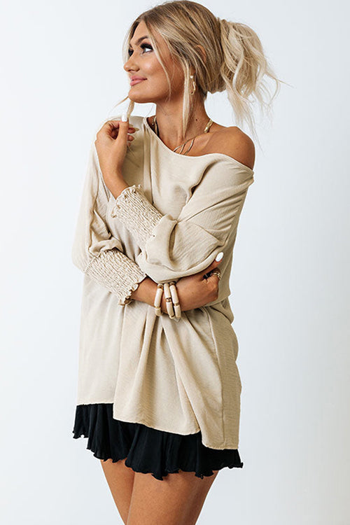Speak Your Mind Oversize Smocked Top
