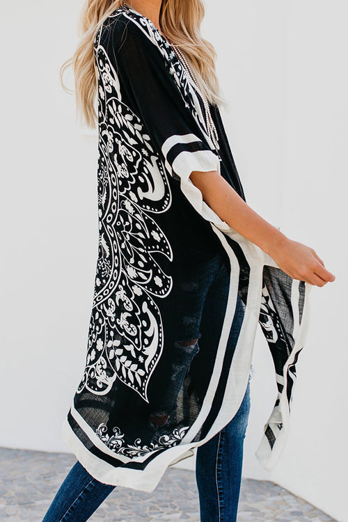 Sunlit Energy Boho Print Kimono