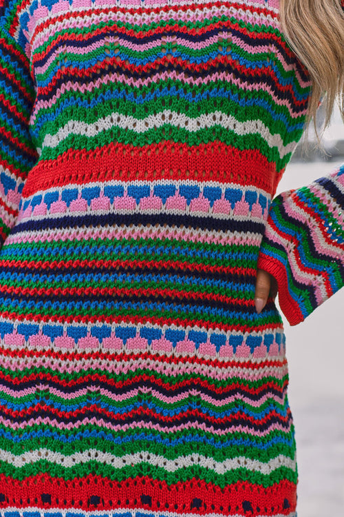 Let Your Affection Glow Striped Knit Mini Dress