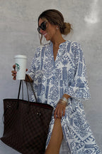 Admirably Polished Print Long Sleeve Mini Dress