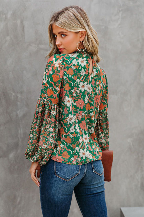 Getaway Reveries Floral Print Smocked Top