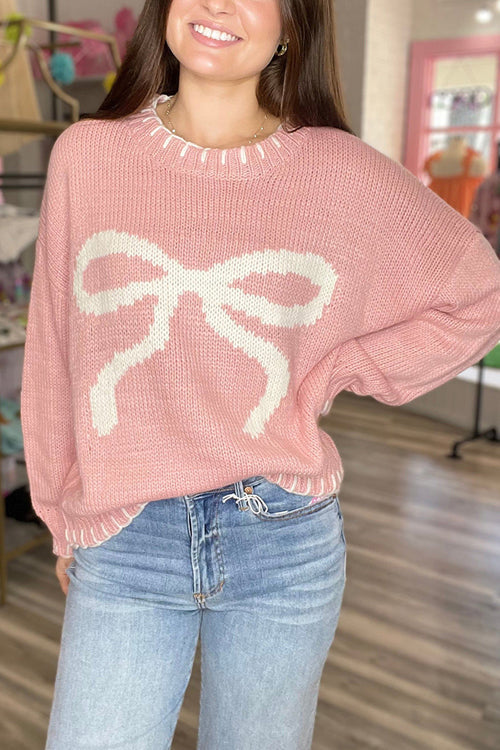 Mood The Best Bowknot Knit Sweater