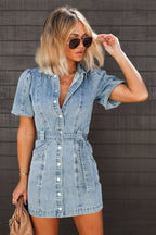 My Beloved Day Down Denim Mini Dress