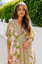 Uniquely You V-Neck Print Maxi Dress