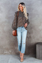 Sipping On Affection Printed Smocked Top