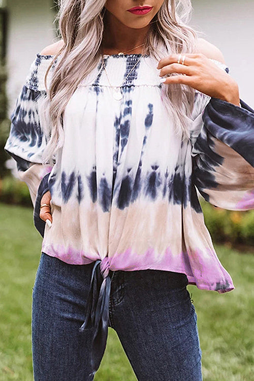 Favorite Melody Tie-Dye Off Shoulder Top