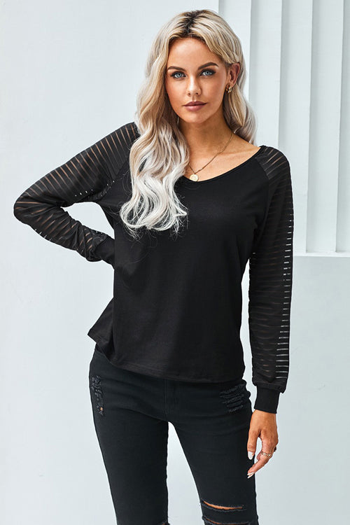 Open To Affection Striped Long Sleeve Top